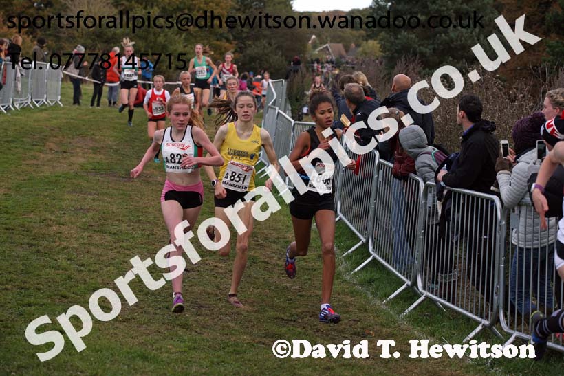 Girls under-15s, 2016 National Cross Country Relays, Berry Hill Park, Mansfield. Photo: David T. Hewitson/Sports for All Pics